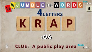 UNJUMBLE THE WORDS QUIZ 4 letters 3 I Unscramble 30 Scrambled General Knowledge Words I [upl. by Croft]