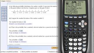 TI Calculator  Discrete Random Variable  Probability Distribtuion [upl. by Tedman]