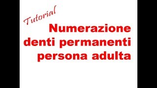 METASALUTE tutorial numerazione denti adulto permanenti [upl. by Rimidalg]