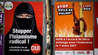 Swiss vote on proposal to ban fullface veils in public places [upl. by Debor]