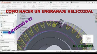 COMO HACER UN ENGRANAJES HELICOIDALES EN SOLIDWORKS [upl. by Nolasba]