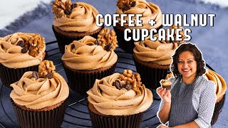 Homemade Coffee and Walnut Cupcakes Recipe  Movers  Bakers [upl. by Naquin339]