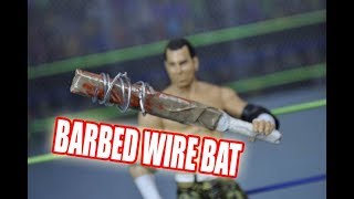 HOW TO MAKE A BARBED WIRE BAT FOR WWE FIGURES [upl. by Yoko330]