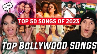 Waleska amp Efra React to Top 50 Indian Songs of 2023 [upl. by Kielty989]