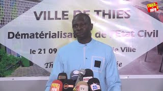 Dématérialisation de LEtat Civil Le Maire de Thiès Babacar Diop fait le Bilan [upl. by Nisotawulo707]