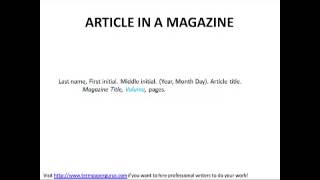 How to cite a magazine article in APA style [upl. by Alika]