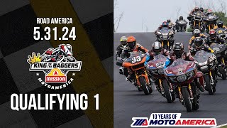 Mission King of the Baggers Qualifying 1 at Road America 2024  MotoAmerica [upl. by Annaeed]