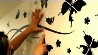 Wall decals ambiancelivecom  How to apply a sticker with transfer film [upl. by Essy]