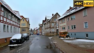 Drive in a Snowy German Village  Driving in Thuringia  Driving in Germany 4K HDR [upl. by Miett478]