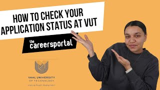 How To Check Your Application Status At VUT  Careers Portal [upl. by Ailasor308]