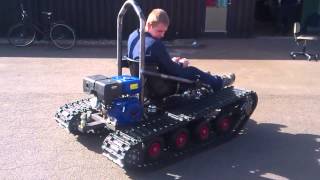 Home made tracked vehicle First test Drive [upl. by Engel]