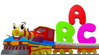 ABCD Train Cartoon  Learn Alphabets A To Z  ABC Letter Learning Video  A For Apple  Edutainment [upl. by Belding773]