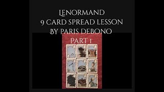 Lenormand Card Lesson  9 card spread or box spread  part 1  by Paris Debono [upl. by Fitting]