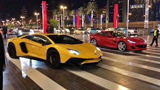 Supercars of Dubai 2020  A Day Of Car Spotting  Brown Ferrari Aventador SV McLaren 570S [upl. by Ainaznat]