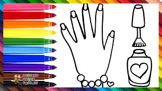 Dessiner et Colorier une Main avec du Vernis à Ongles 💅🖐️🌈 Dessins pour Enfants [upl. by Biondo669]