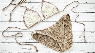 How to Crochet Bikini Bottoms  Patterns for Any Size [upl. by Chick]