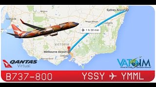 VATSIM YSSY  YMML  Full ATC  Qantas Virtual [upl. by Eanal493]