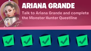 How to complete ARIANA GRANDE Monster Hunter Quests  Fortnite  Season 8 [upl. by Akinod]