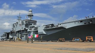 Italian Aircraft Carrier ITS Cavour Departs Norfolk Completing F35B Certification [upl. by Nuawtna]