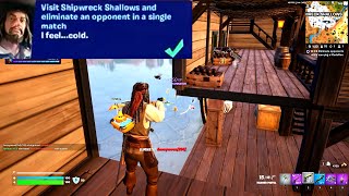 Visit Shipwreck Shallows and eliminate an opponent in a single match Fortnite [upl. by Chandra]