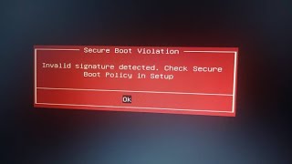 PROBLEMA NO BOOT Invalid Signature detected check boot policy in Setup [upl. by Teria]