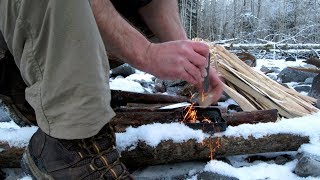 Flint and Steel Strike Angles amp Wet Wood Fire [upl. by Towney259]