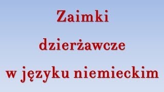 Zaimki dzierżawcze niemiecki [upl. by Deloris608]