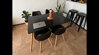 Juego Comedor Eames 4 Sillas amp Mesa Rectangular  Negro [upl. by Faus]