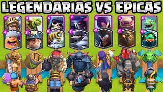 LEGENDARIAS VS EPICAS  CUAL ES MEJOR CALIDAD  RETO CLASH ROYALE  1vs1  Clash Royale Olympics [upl. by Kepner]