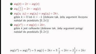 Argument liczby zespolonej ważne własności [upl. by Atinauj]