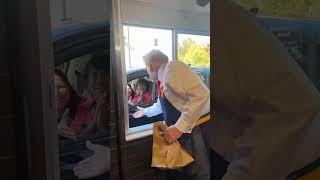 Trump Serves McDonalds Fries During Campaign Stop [upl. by Airtemed]