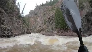 Kayaking video of the Piedra River in Colorado level 2000 cfs to 2400 cfs diurnal [upl. by Nagek]