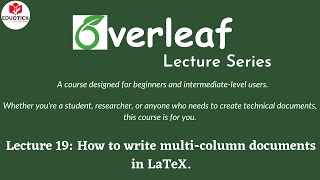 How to Write MultiColumn Documents in LaTeX MultiColumn DocumentsOverleaf MultiColumn Documents [upl. by Seravaj875]