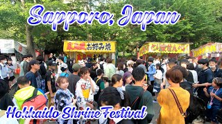 Walking in Hokkaido Japan Hokkaido Shrine Festival in Sapporo ORANGE ua [upl. by Harmonie]