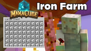 ManaCube Skyblock  How to Make an Iron Golem Farm EASY Minecraft [upl. by Enyrhtac]