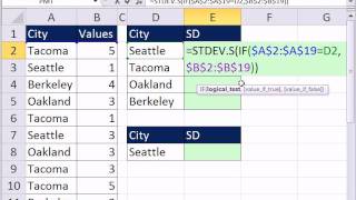 Excel Magic Trick 852 Conditional Standard Deviation STDEVS amp IF or DSTDEV functions [upl. by Hurwitz600]