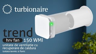 Turbionaire Trend HRV Fan 150 WMI  unitate de ventilatie cu recuperare de caldura izolatie termica [upl. by Hadley]