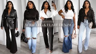 STYLING UP MY FAVORITE DENIM  WIDE LEG AND FLARE LEG  2023 STYLE GUIDE [upl. by Hanikas]