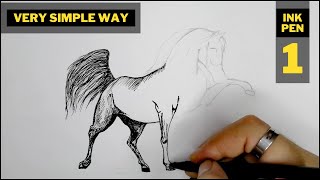 How to draw a horse easy for beginners  Horse draw  Pencil Sketch [upl. by Notniuqal357]