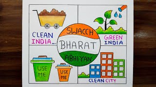 Swachh Bharat Abhiyan DrawingSwachh Bharat Abhiyan PosterClean India DrawingSwachh Bharat Poster [upl. by Jamil211]