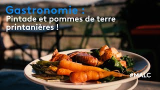 Gastronomie  pintade et pommes de terre printanières [upl. by Yelsehc975]