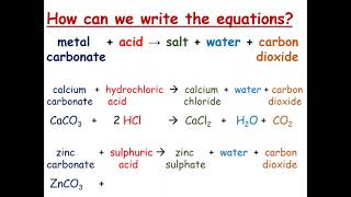 Reactions between Metal Carbonates and Acids [upl. by Leggat]