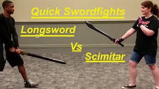 Quick Swordfights  Longsword Vs Scimitar Enclosure Matches [upl. by Nuzzi228]