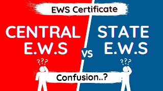 Difference Between Central EWS Certificate and State EWS Certificate  EWS Certificate in Hindi [upl. by Matias243]