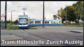 Tram Haltestelle mit WendeGleis Zürich Auzelg Stadt Zürich Schweiz 2020 [upl. by Schear]