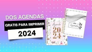 DIY agenda 2024 para imprimir gratis les dejo 2 agendas [upl. by Bosson821]