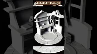 AutoCAD 3D Modeling Circular Room with Detailed Furnishings autocad3d [upl. by Ennoira738]