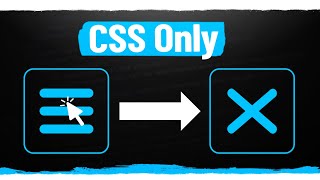 How To Build An Animated Hamburger Menu With Only CSS [upl. by Mahala286]