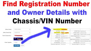 How to find registration number with chassis number  how to find owner of vehicle by vin number [upl. by Paul768]