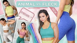 NEW GYMSHARK ANIMAL VS FLECK GYMSHARK ADAPT TRY ON HAUL 2022  ASHLEY GAITA GYMSHARK [upl. by Osbert]